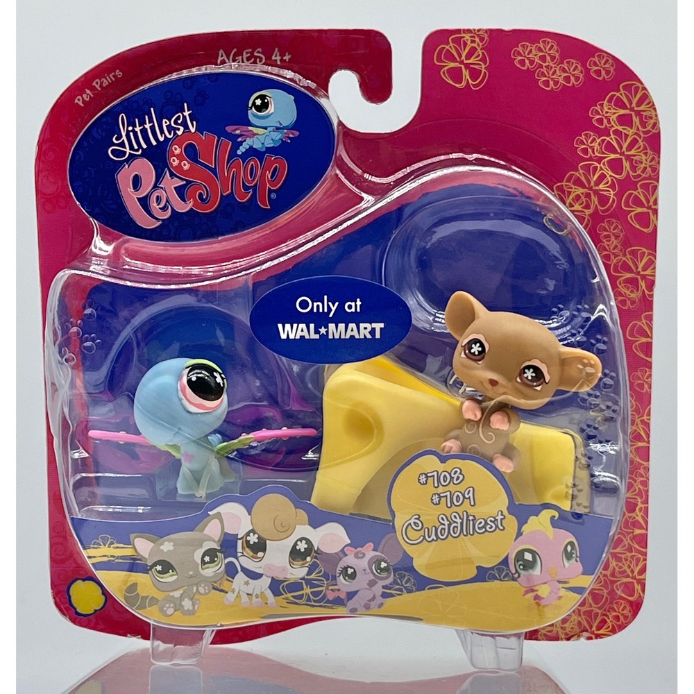 2008 Littlest Pet Shop-Pet Pairs #708 #709 Cuddliest 68654/12917 Asst. NIB